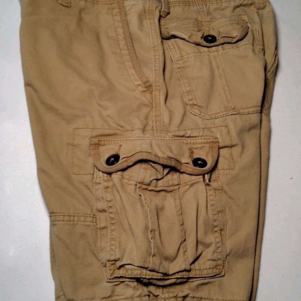 Aeropostale Cargo Shorts Men Size 30 Brown Cotton Classic - Picture 3 of 14